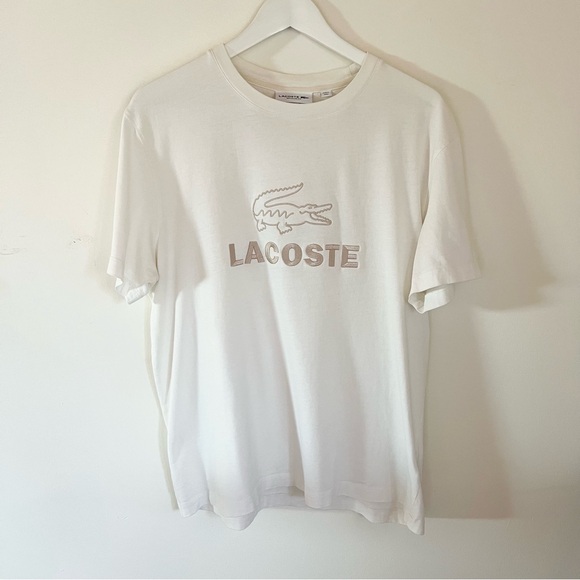 Lacoste White T-Shirt with Logo - Picture 4 of 8